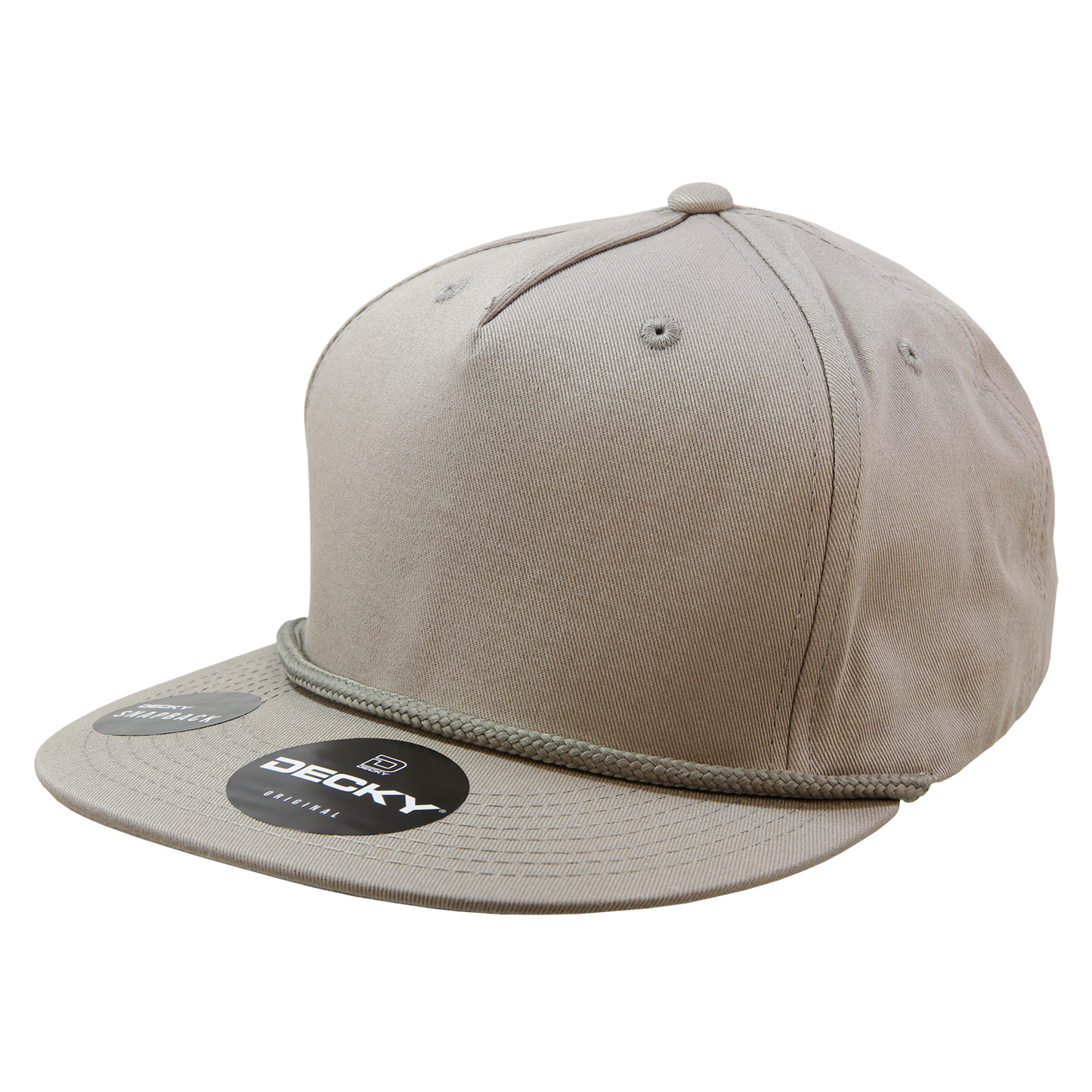 Decky 1041 - Classic Flat Bill Golf Hat with Rope, Snapback: Black