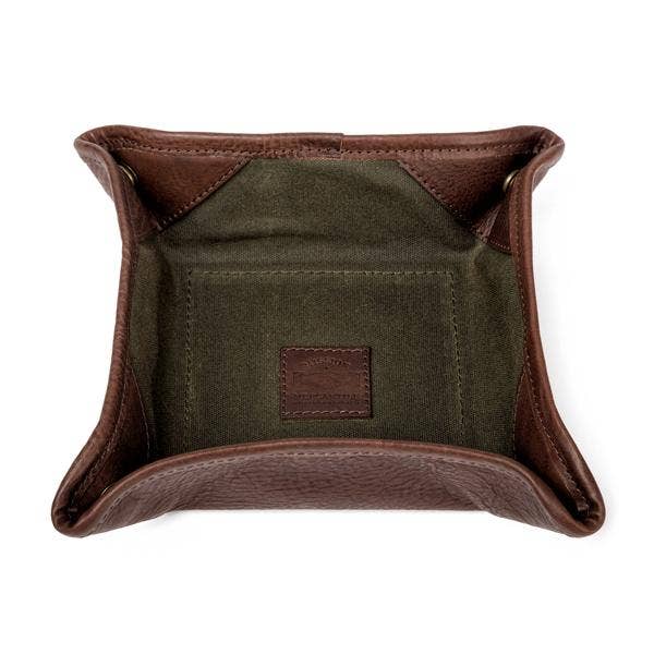 Campaign Waxed Canvas Desk Caddy: Hickory / Navy