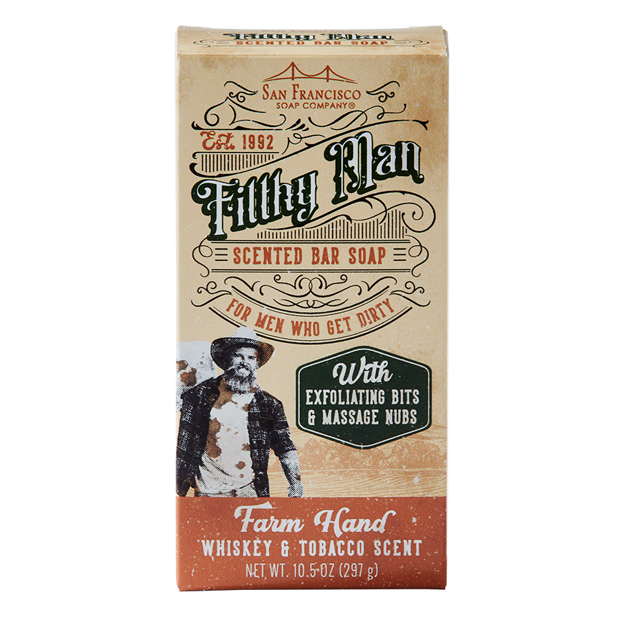Farm Hand Whiskey & Tobacco 10oz Massaging Bar Soap