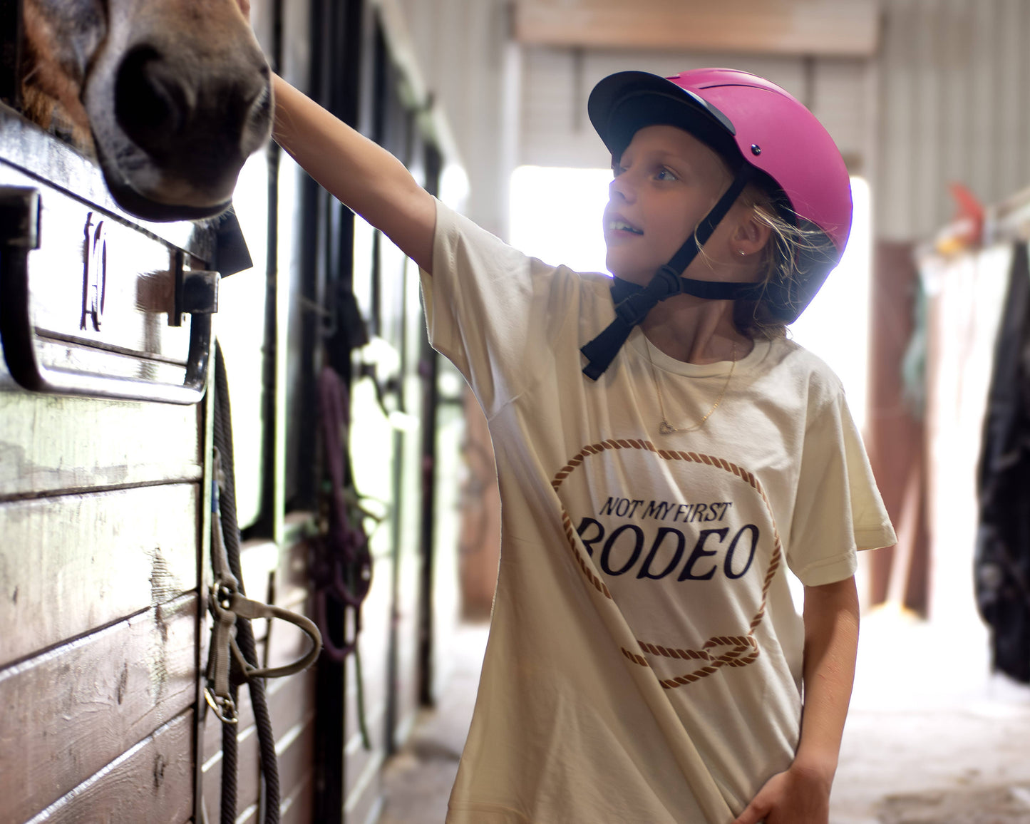 Not My First Rodeo Western Kids Tee: Natural