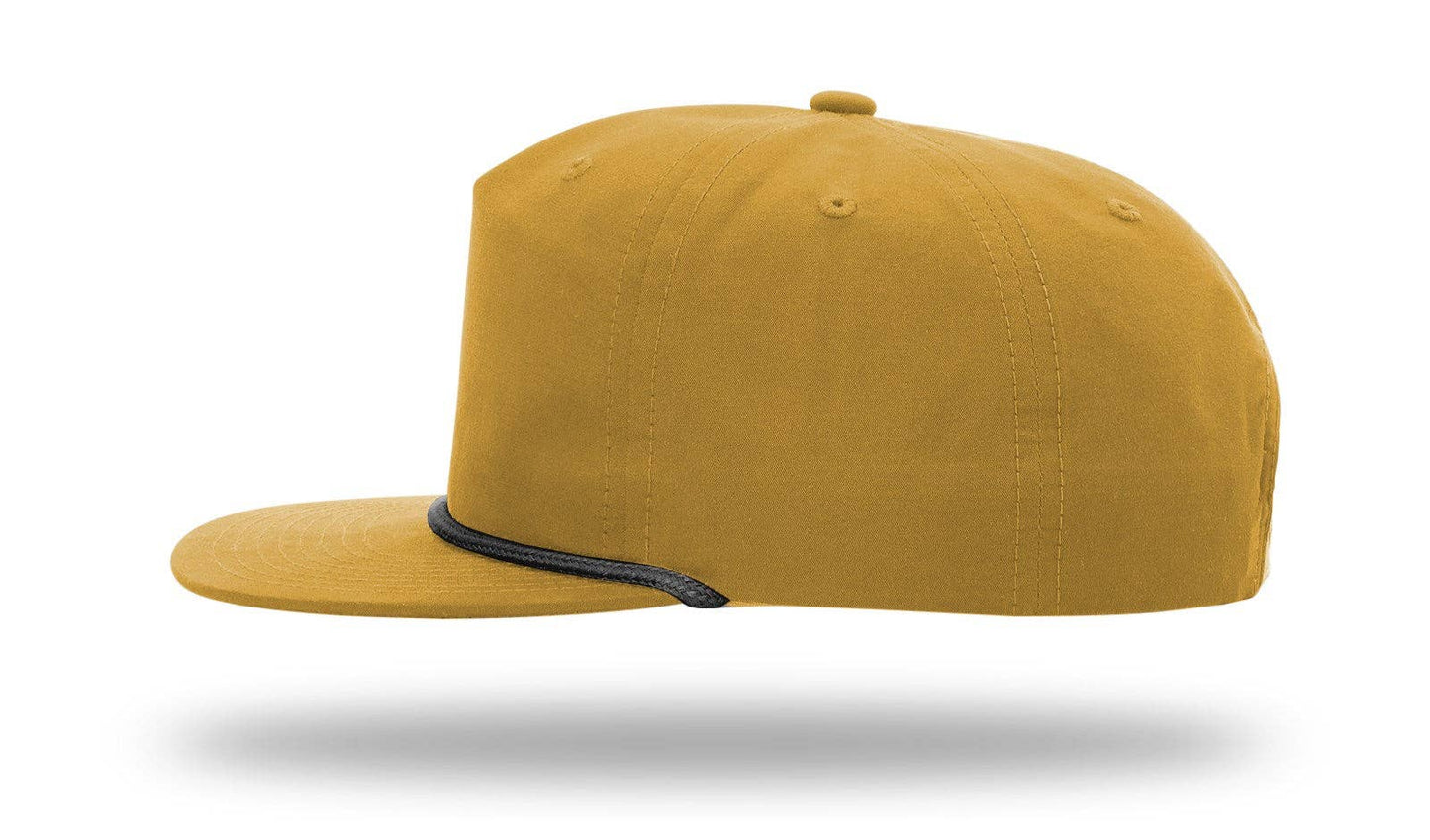 Richardson 256 Grandpa Pinch 5-Panel Hat, Rope Cap, Umpqua: Red/White