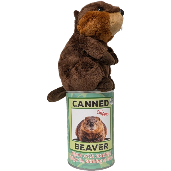 Chipper the Canned Beaver | Stuffed Animal Plush w/Jokes: Pop Top Lid