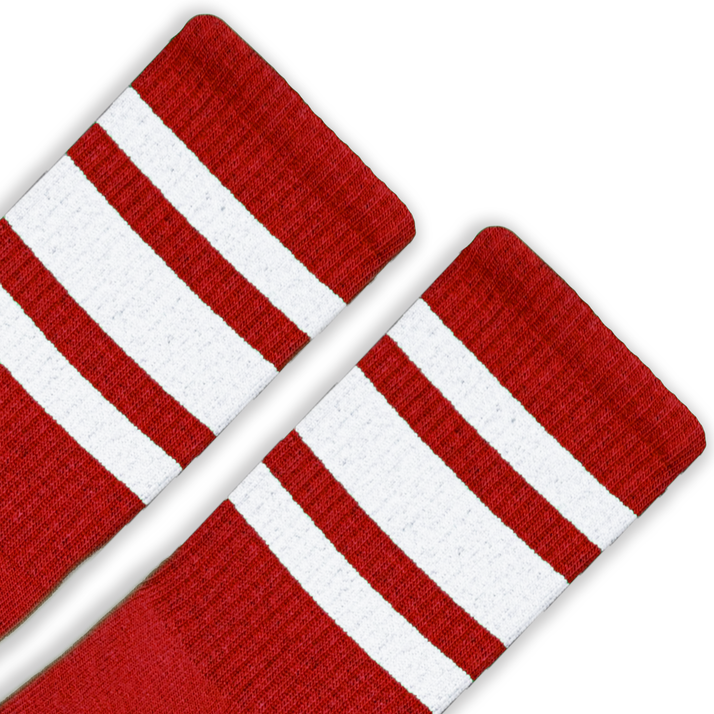White Striped Socks | Red: Red / Crew / L/XL