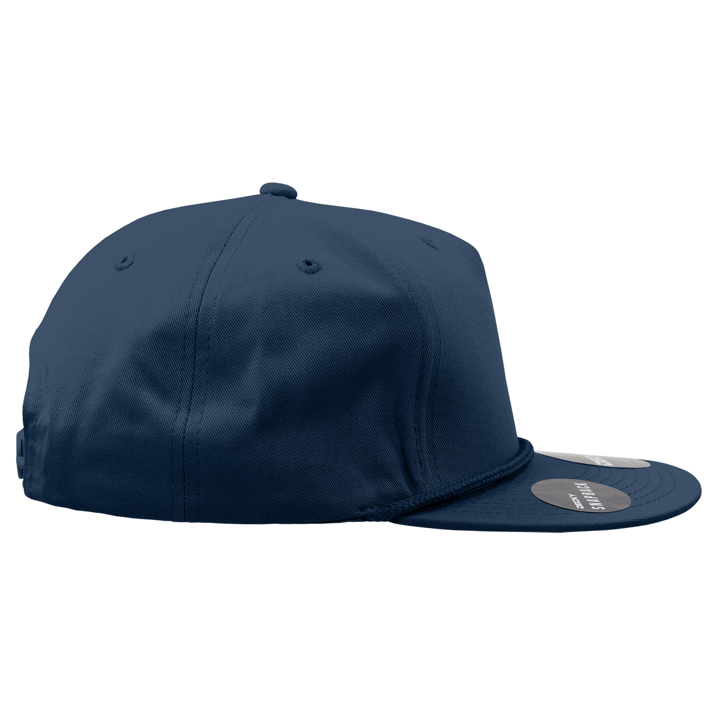 Decky 1041 - Classic Flat Bill Golf Hat with Rope, Snapback: Black