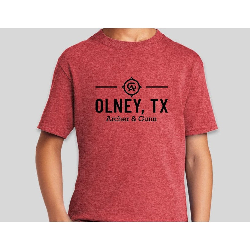 Archer & Gunn - Olney - Youth heather red short sleeve tee