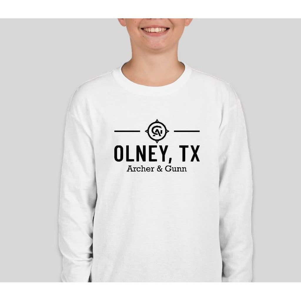 Archer & Gunn - Olney - Youth white long sleeve tee
