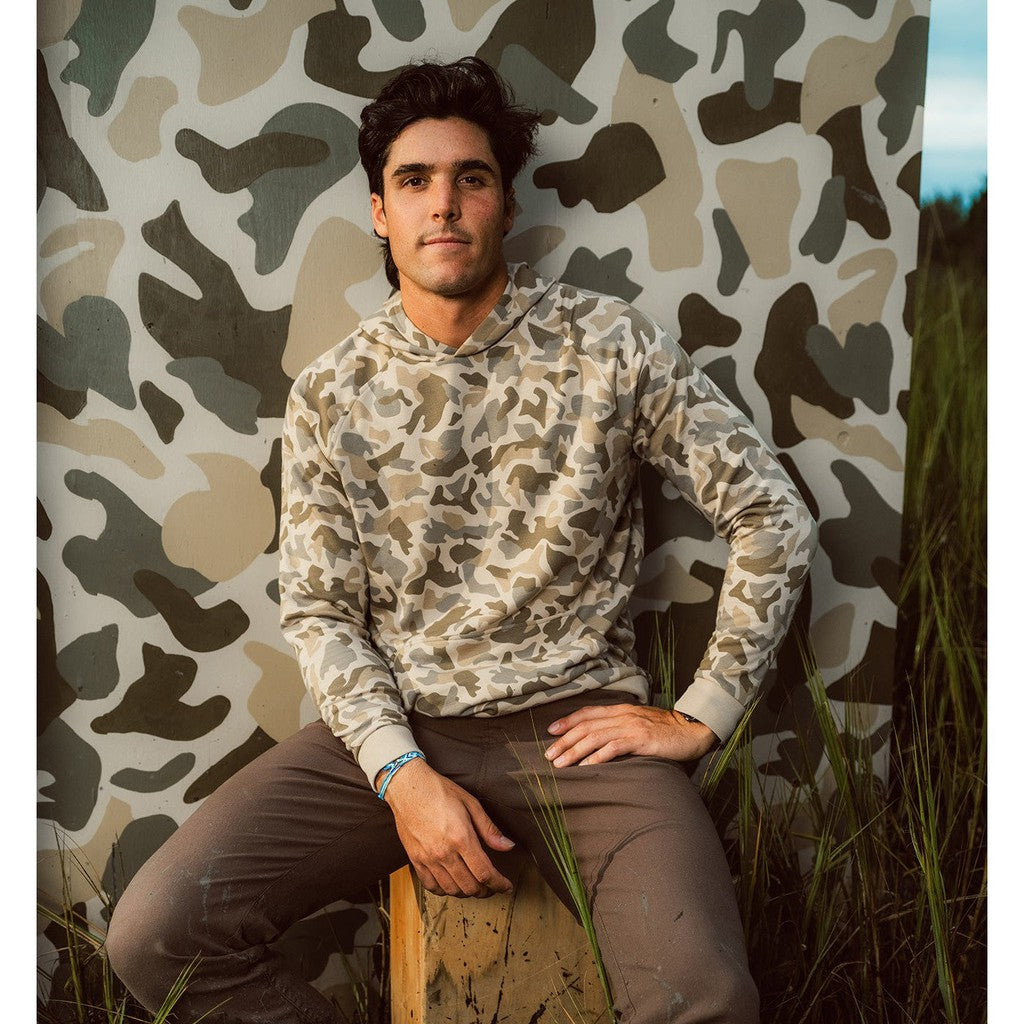 Men's Bamboo Lightweight Fleece Hoody - Barrier Island Camo