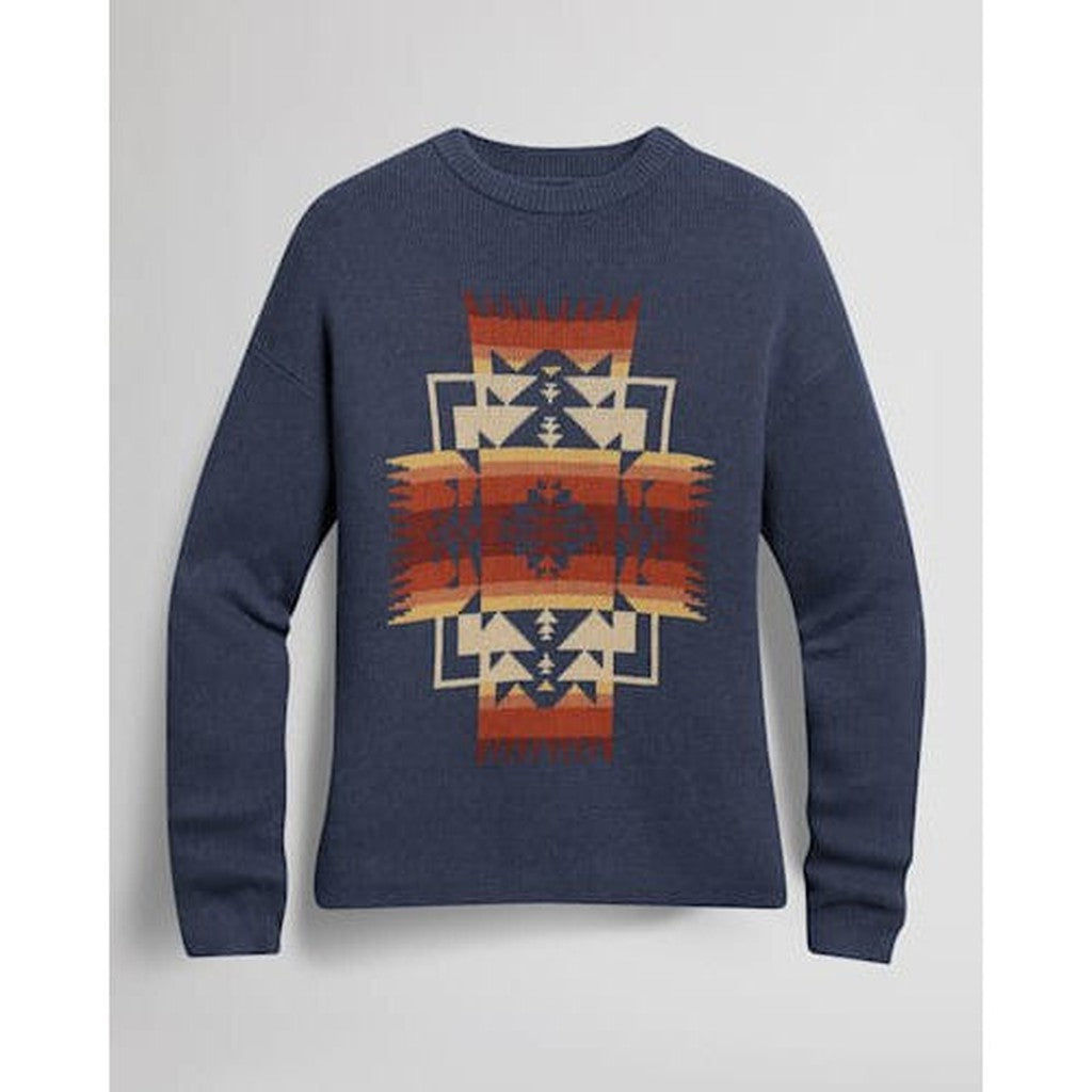 WOMEN'S GRAPHIC COTTON SWEATER - INDIGO CHIEF JOSEPH