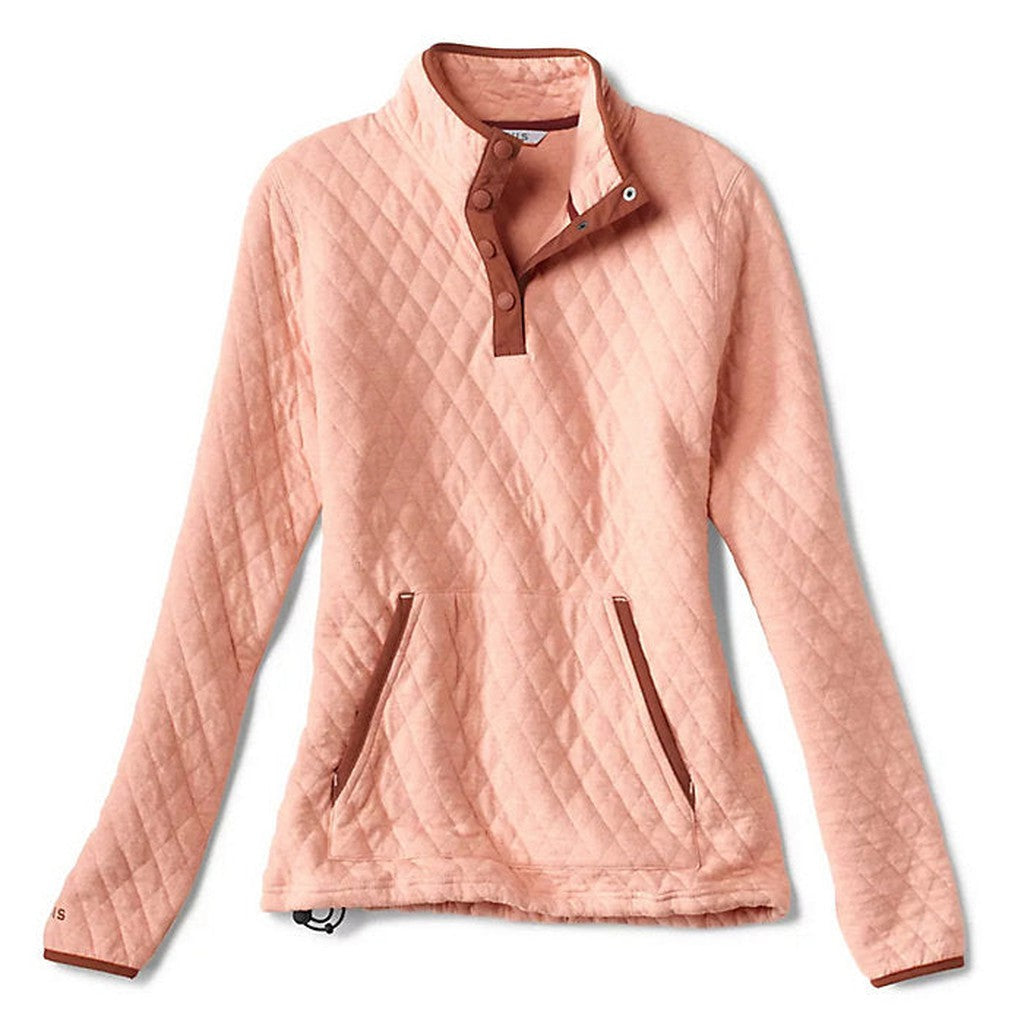 Outdoor Quilted Snap Quarter Solid Sweatshirt - Pale Clay