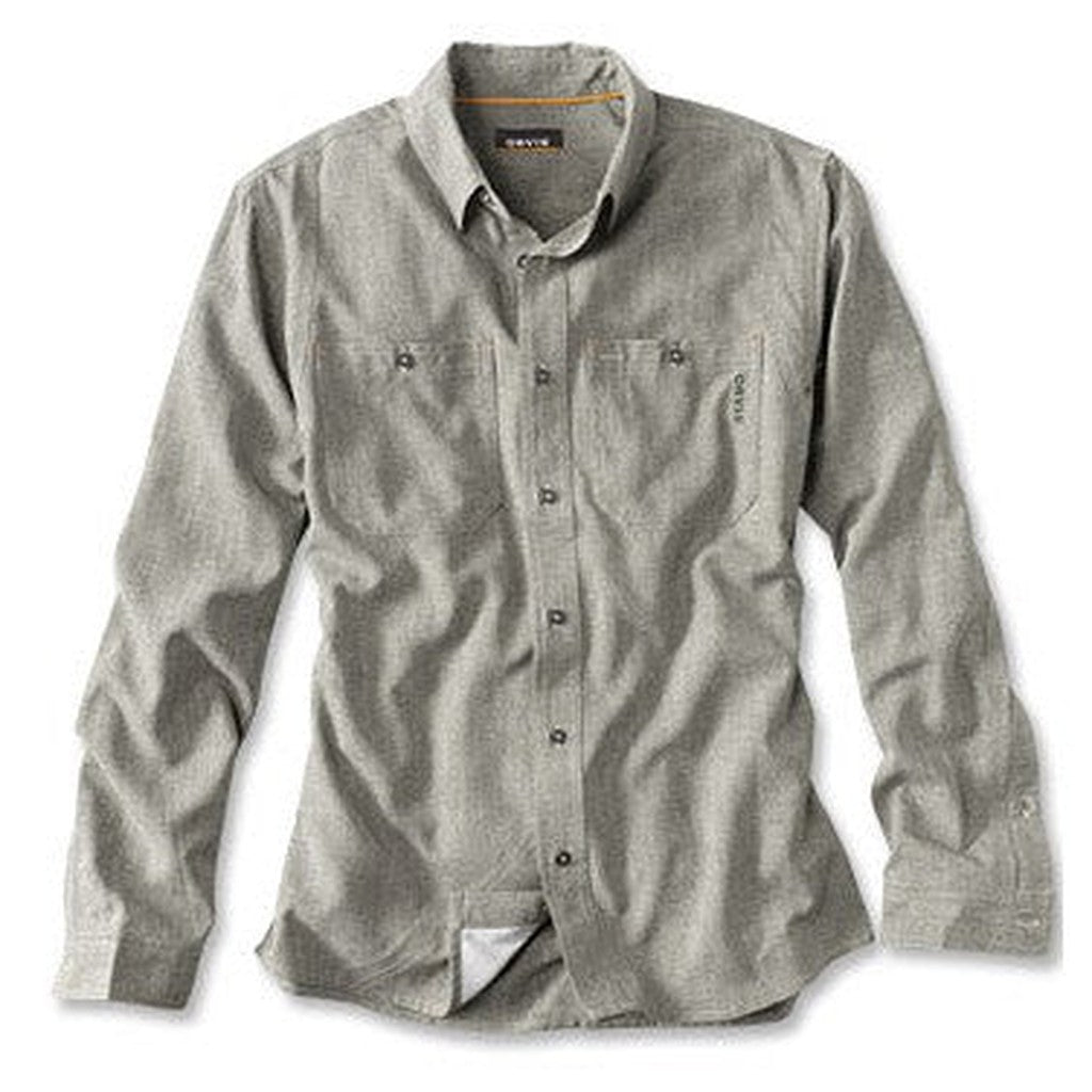 TECH CHAMBRAY LS WORK SHIRT - Rifle Green