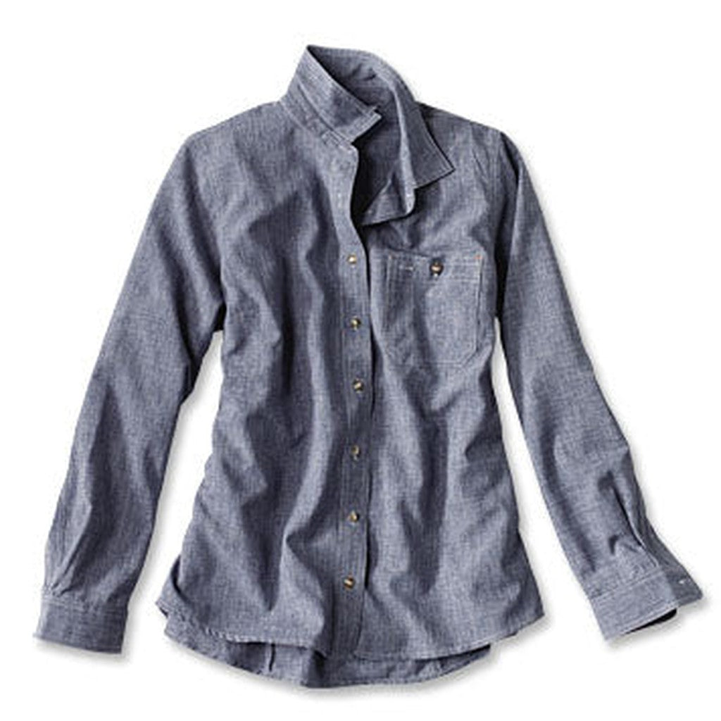 WOMEN'S TECH CHAMBRAY WORK SHIRT - Blue chambray