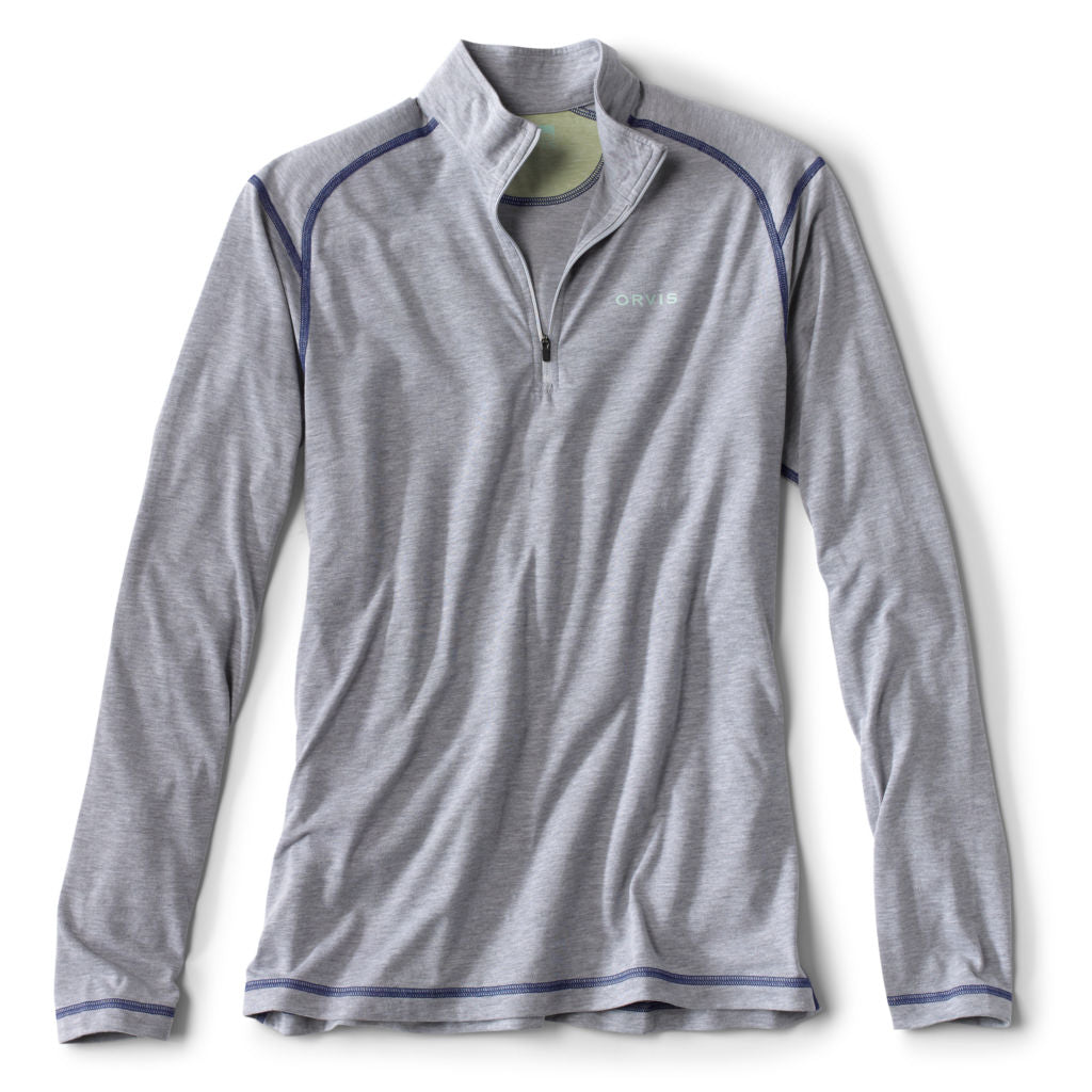 DRIRELEASE 1/4 ZIP L/S - LIGHT HEATHER GRAY