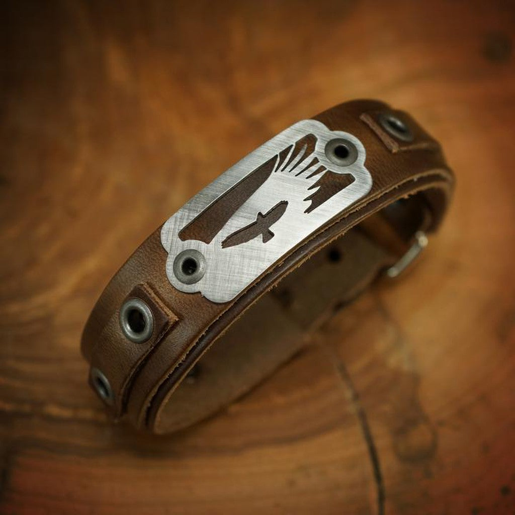 SLP - Red Tailed Hawk Leather Bracelet