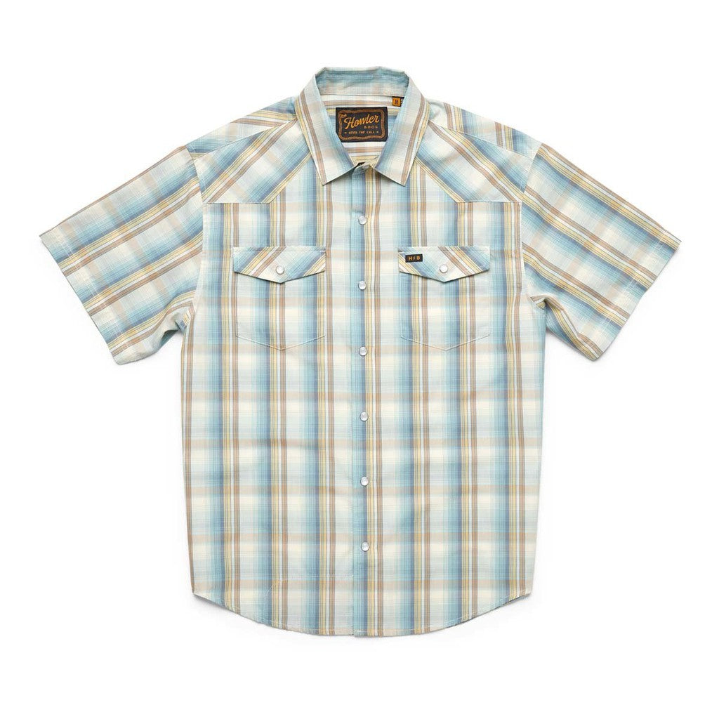 H Bar B Snapshirt - Isley Plaid : Seafoam