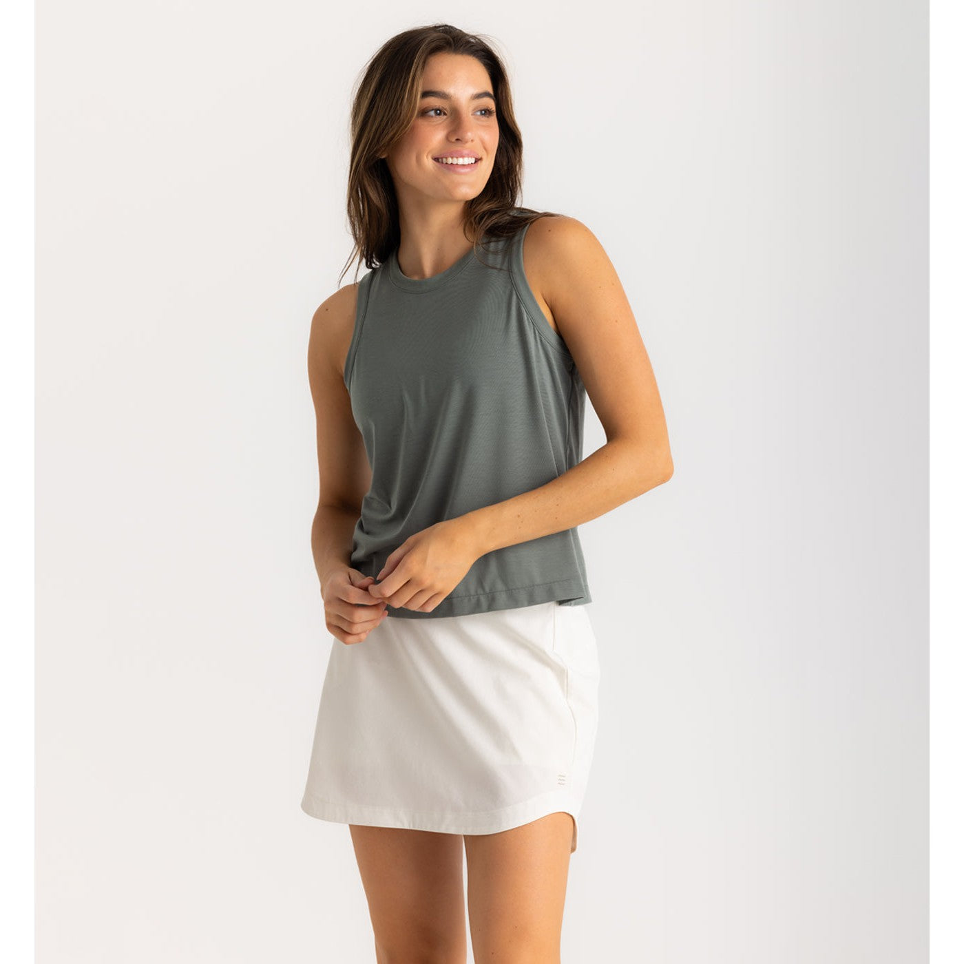 Women's Bamboo-Lined Active Breeze Skort - 15" - Sea salt