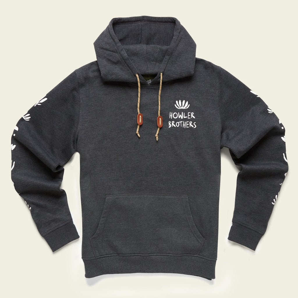 PULL OVER HOODIE - Distant Forms : Charcoal Heather