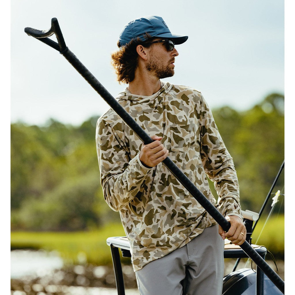 Men's Bamboo Lightweight Hoody - Barrier Island Camo