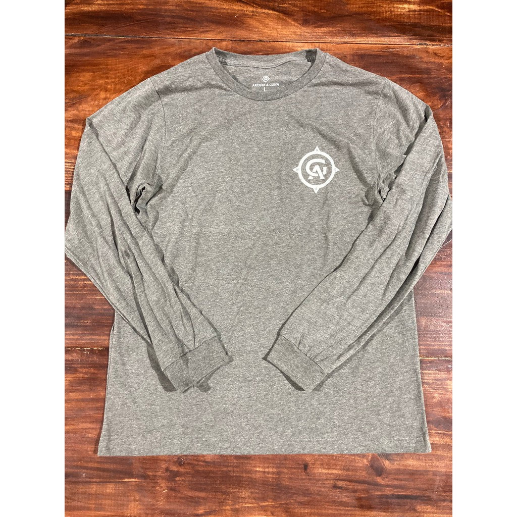 Archer & Gunn - Store Front Long Sleeve T Logo Front - Deep Heather Gray