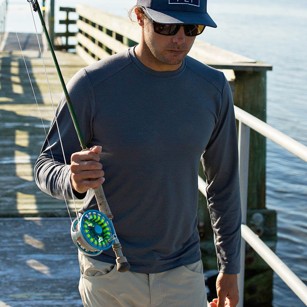 Men's Bamboo Shade Long Sleeve - Blue Dusk