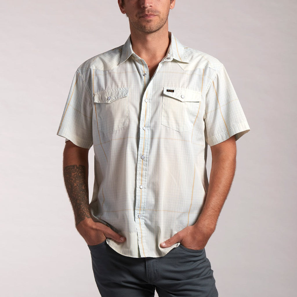 H Bar B Snapshirt - Roberts Plaid : Cloud Blue