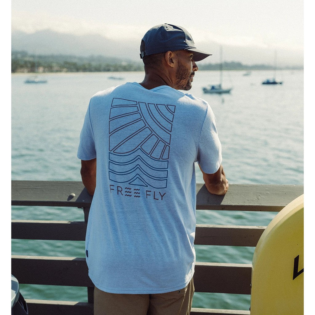 Sun & Surf Pocket Tee - Heather Cays Blue