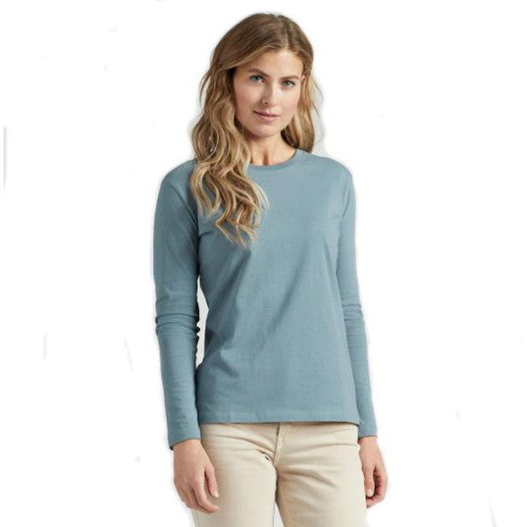 WOMEN'S LONG-SLEEVE DESCHUTES TEE - Blue Grey