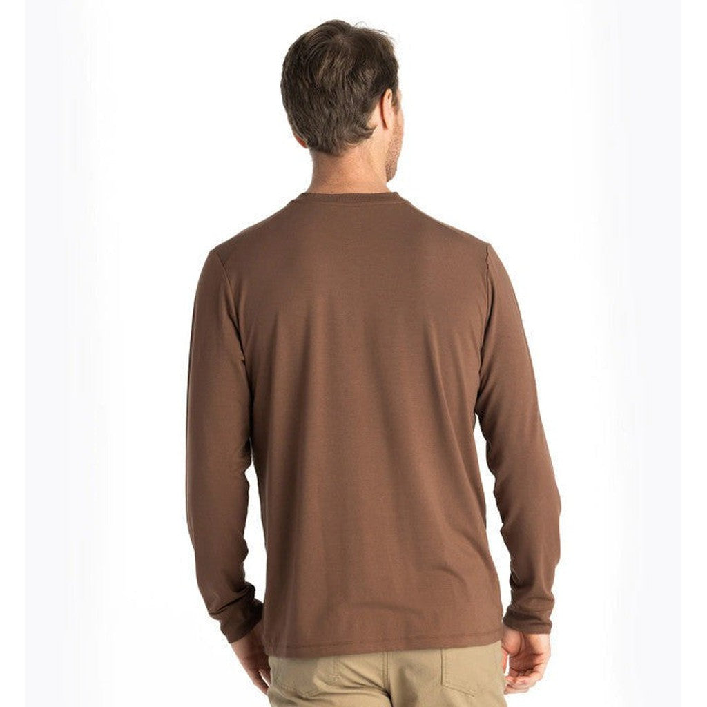 Men's Bamboo Flex Long Sleeve Pocket Tee - Mustang