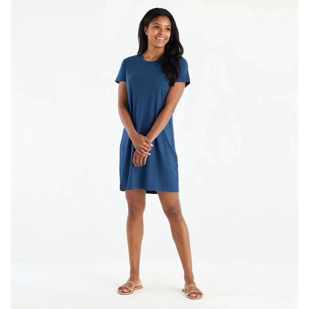Women's Bamboo Flex Pocket Dress - True Navy
