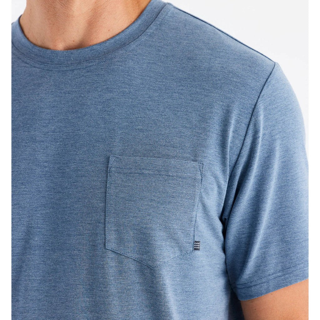 Men's Bamboo Flex Pocket Tee - Heather Deepwater