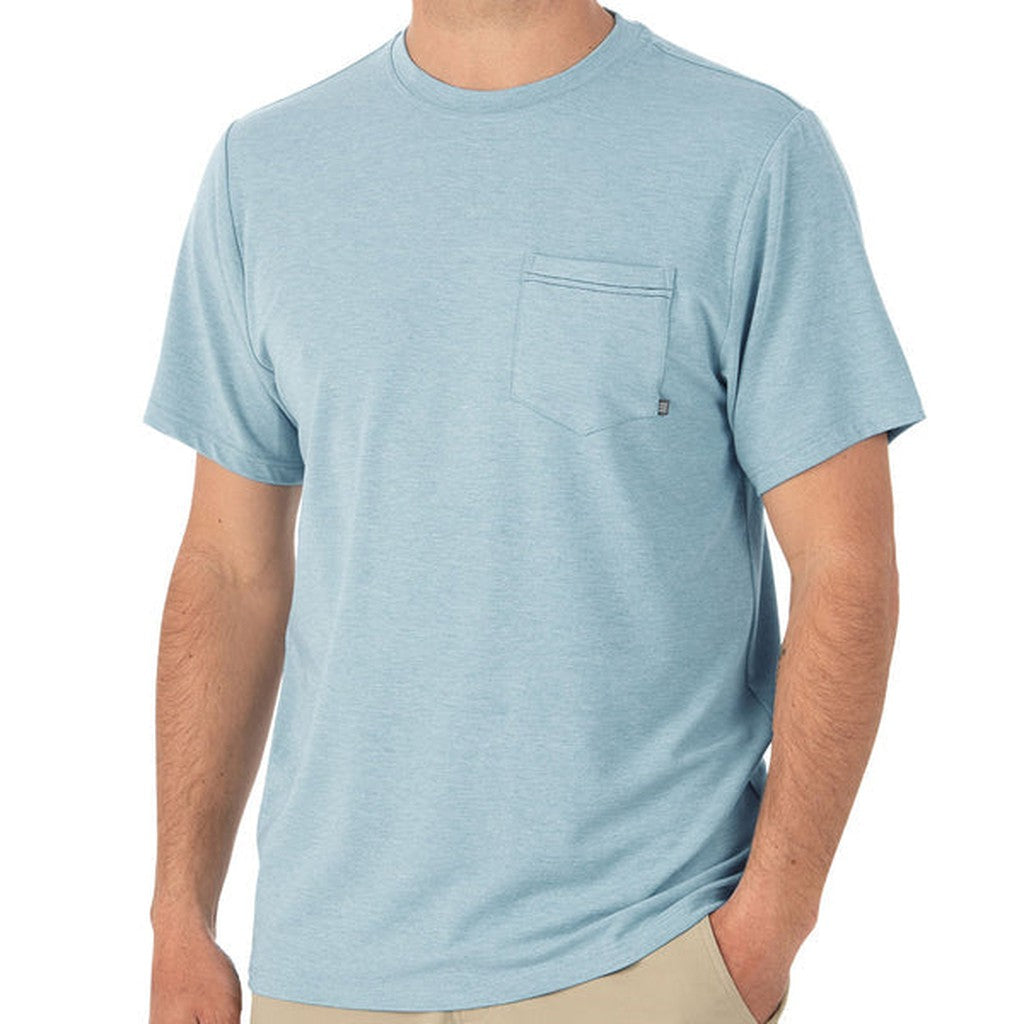 Men's Bamboo Flex Pocket Tee - Heather Tide
