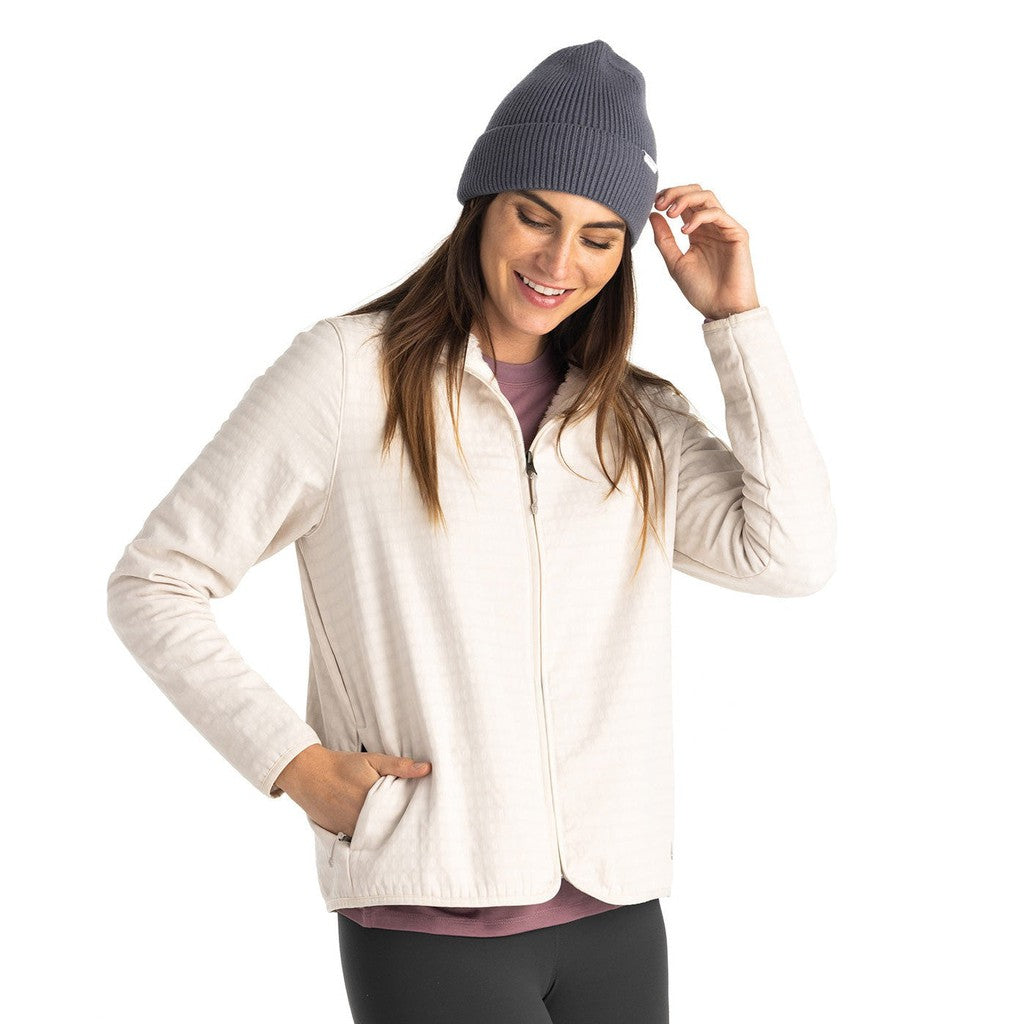 Women's Gridback Fleece Jacket - Stone