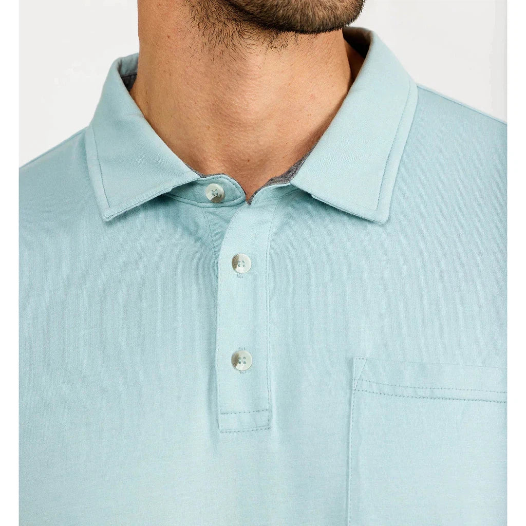 Men's Bamboo Heritage Polo - Flats Blue