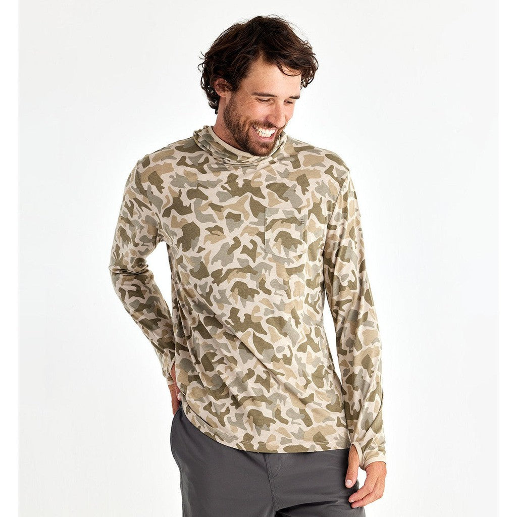 Men's Bamboo Lightweight Hoody - Barrier Island Camo