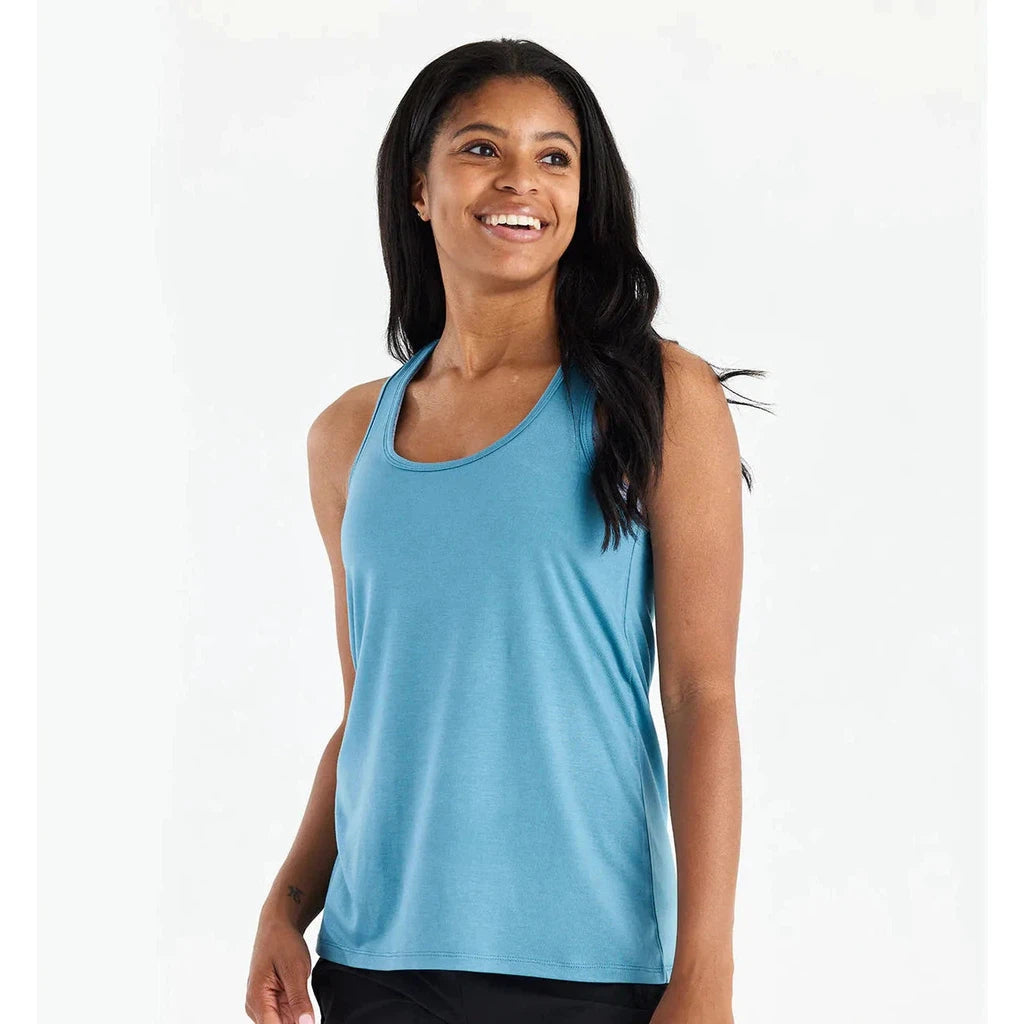 Women's Bamboo Motion Racerback Tank - Bluestone