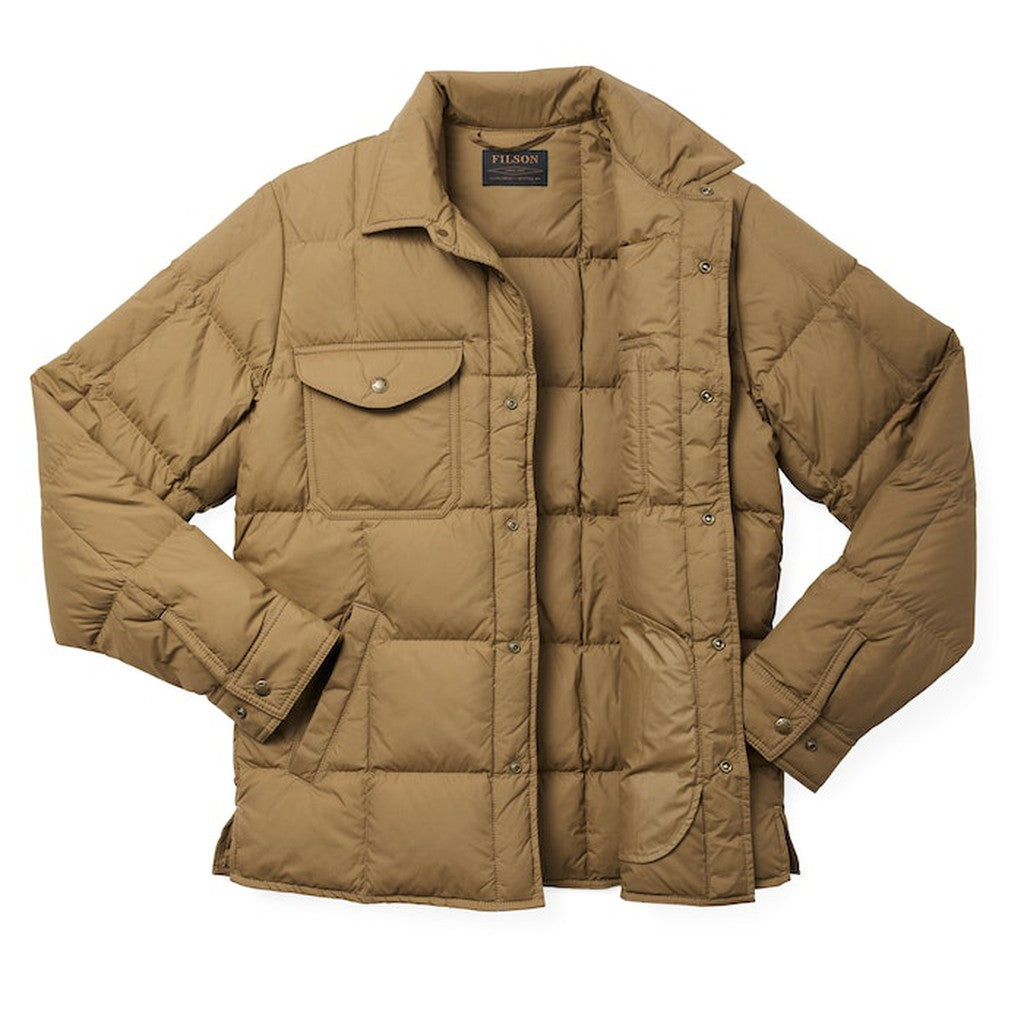 lightweight down jac-shirt - Dark Tan
