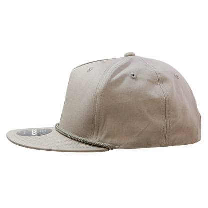 Decky 1041 - Classic Flat Bill Golf Hat with Rope, Snapback: Black