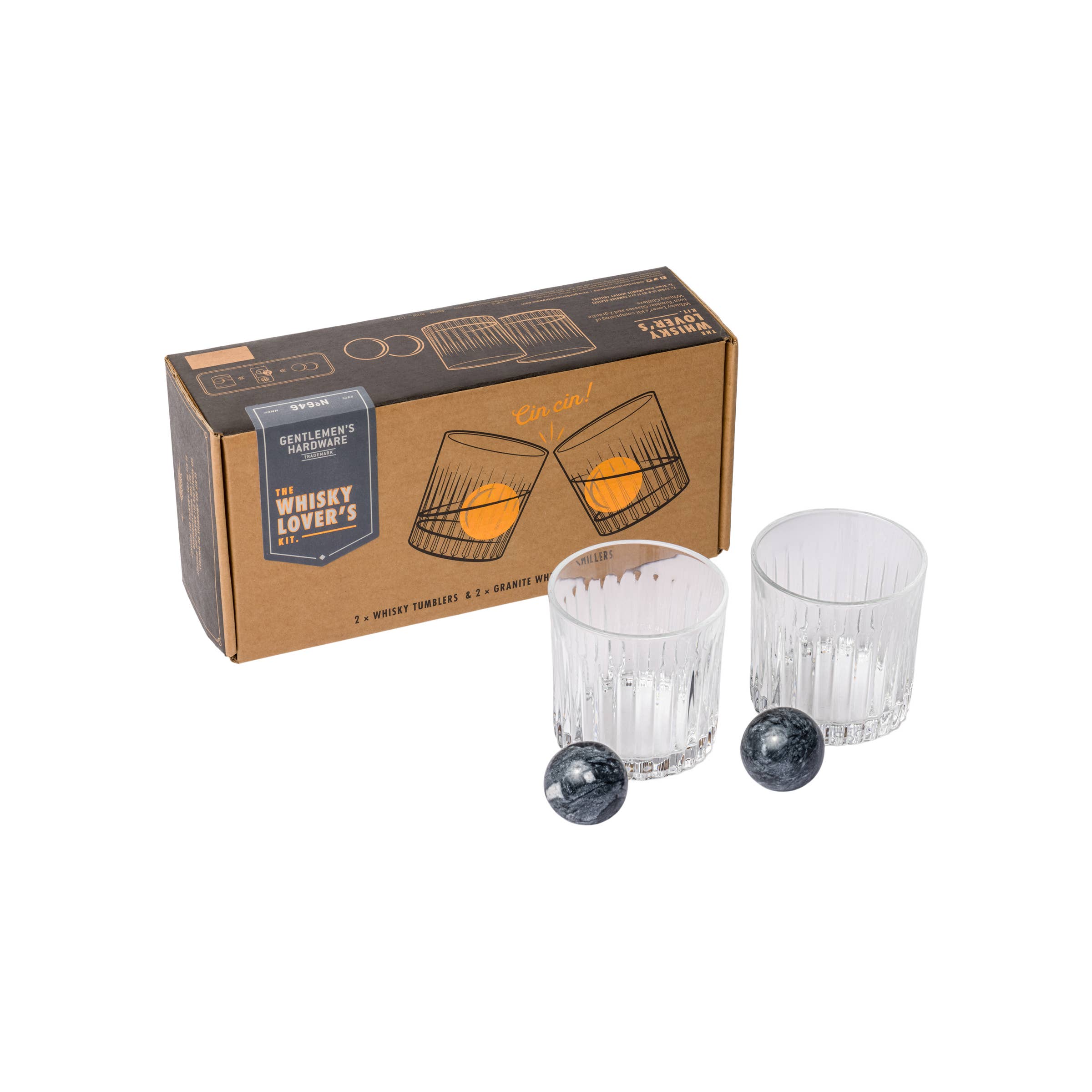Cocktail Tumbler and Whiskey Stones Set - Thumbnail 3