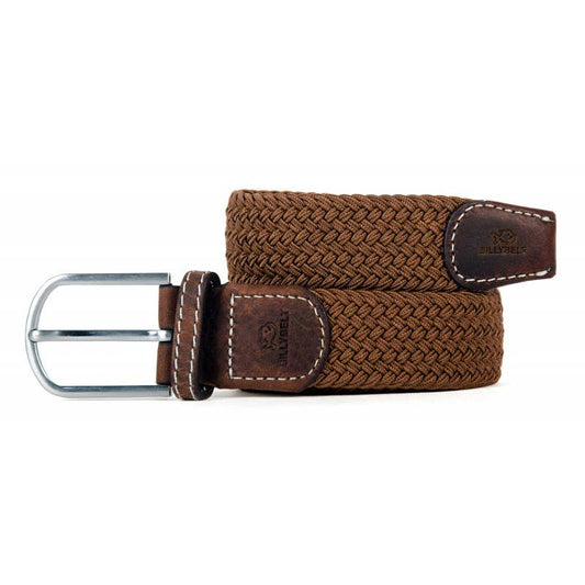 Camel brown elastic braided belt: Size 2