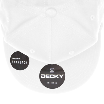 Decky 1041 - Classic Flat Bill Golf Hat with Rope, Snapback: Black