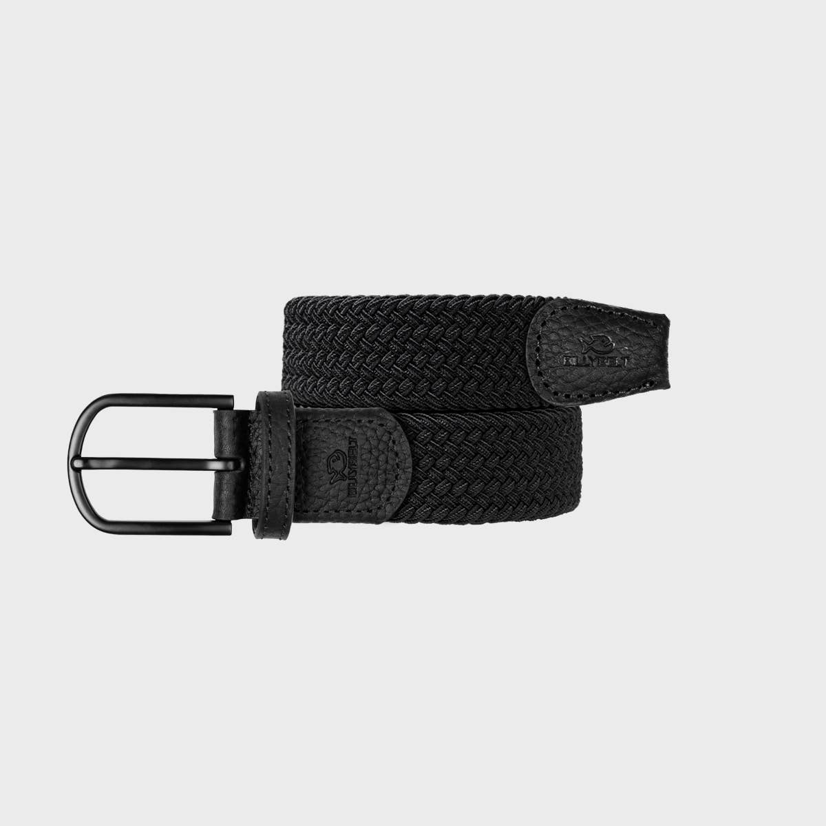 All black elastic braided belt: Size 1