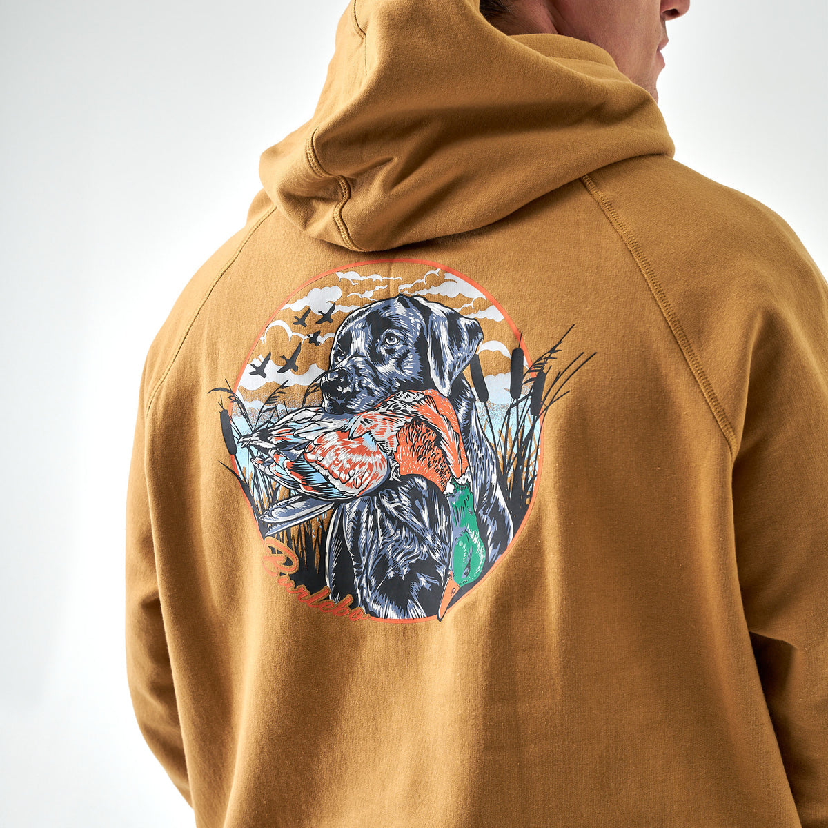 Fleece Hoodie - Duck and Dog- Light Brown