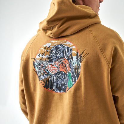 Fleece Hoodie - Duck and Dog- Light Brown
