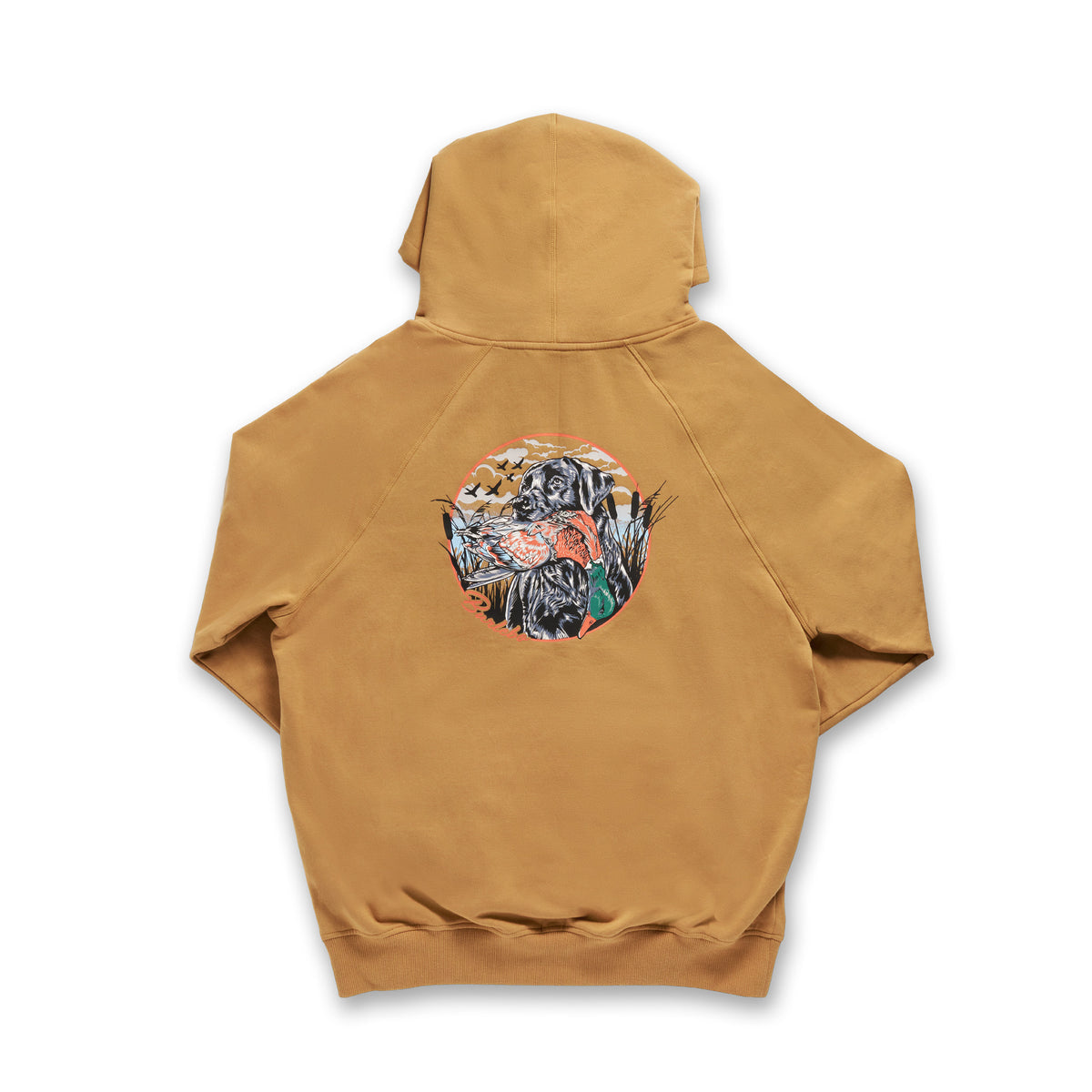 Fleece Hoodie - Duck and Dog- Light Brown