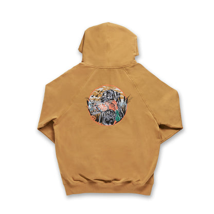 Fleece Hoodie - Duck and Dog- Light Brown