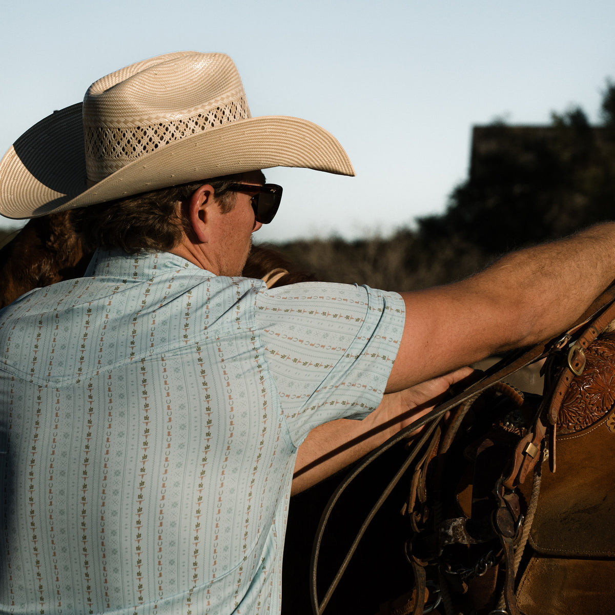 Performance Western Shirt - BURLEBO Ranch - Blue Jean