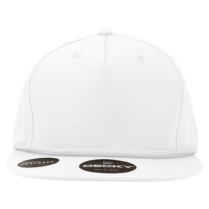 Decky 1041 - Classic Flat Bill Golf Hat with Rope, Snapback: Black