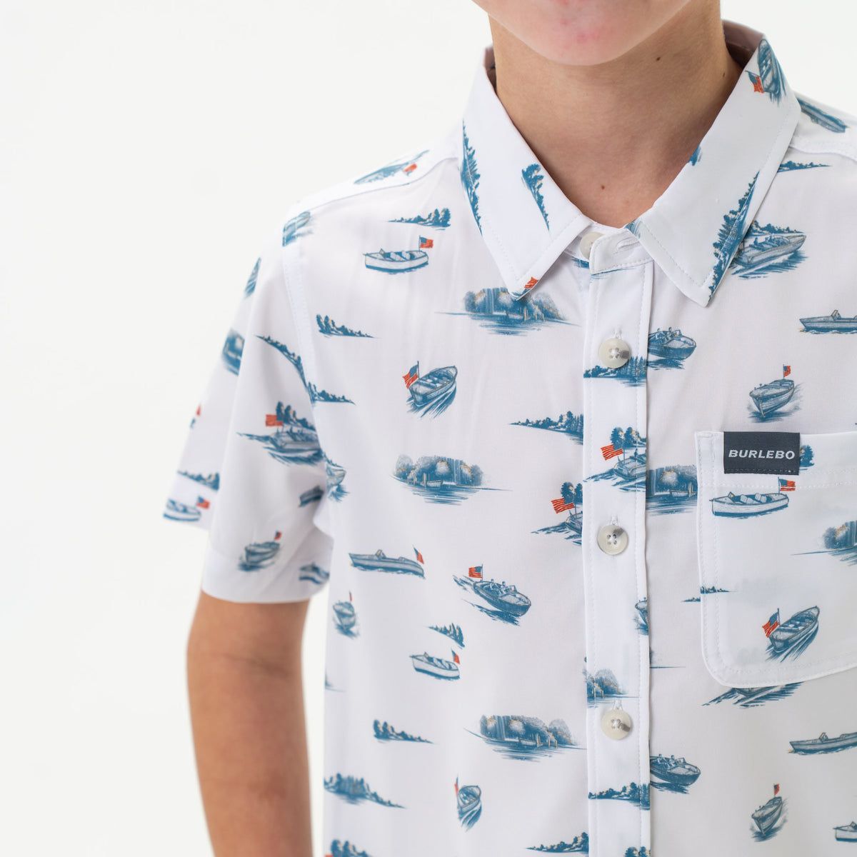 Youth-Performance Button Up-Lake Weekend