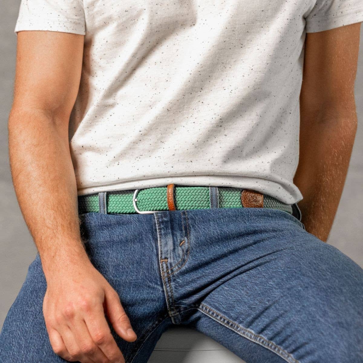 Elastic woven belt Golf green: Size 1
