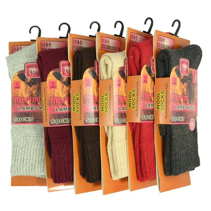 6 Pairs Men Merino Lambs Wool Socks Winter Heavy Duty Thermal Boots Size 9-11 10-13: Multicolor / 6 PAIRS / 9-11