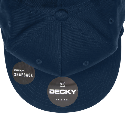 Decky 1041 - Classic Flat Bill Golf Hat with Rope, Snapback: Black